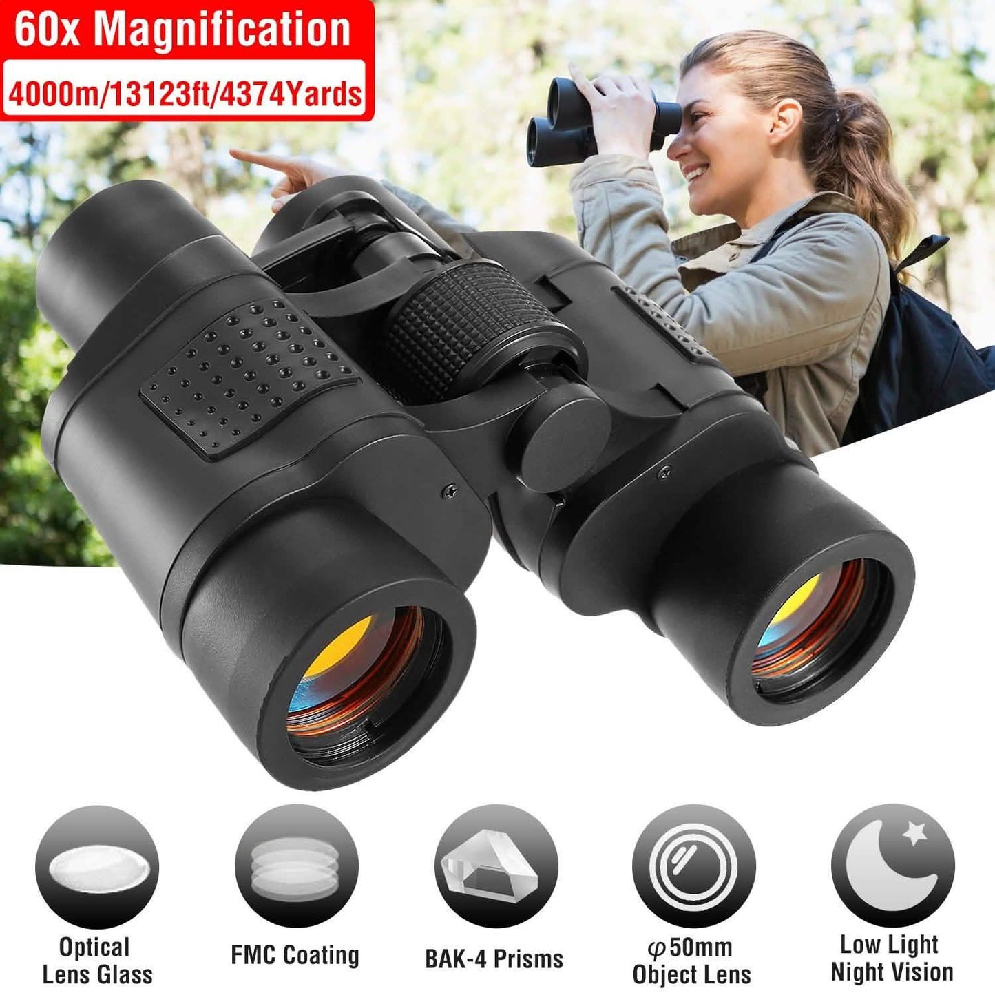 Portable HD Binoculars with Shoulder Strap Bag DailySale