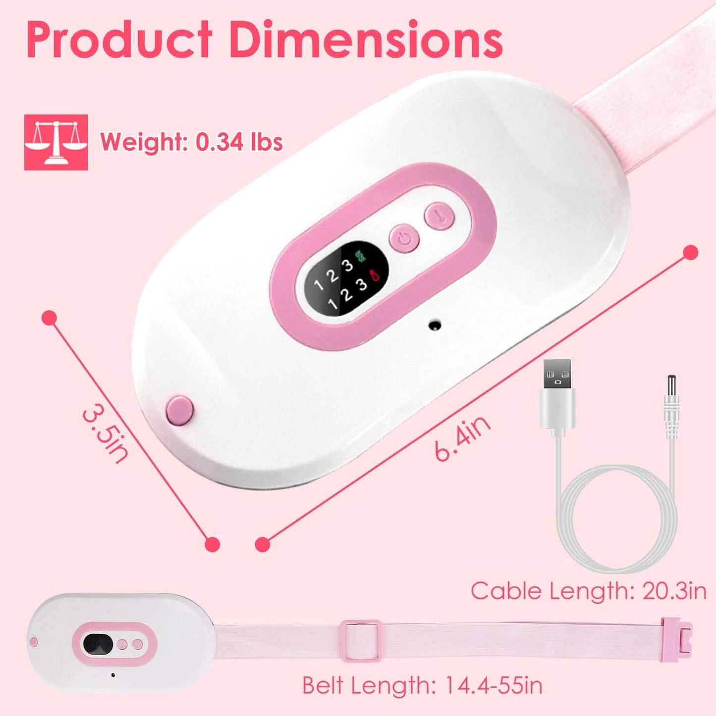 Portable Heating Pad For Cramps Fast Heating with 3 Heat Levels and 3 Massage Modes DailySale