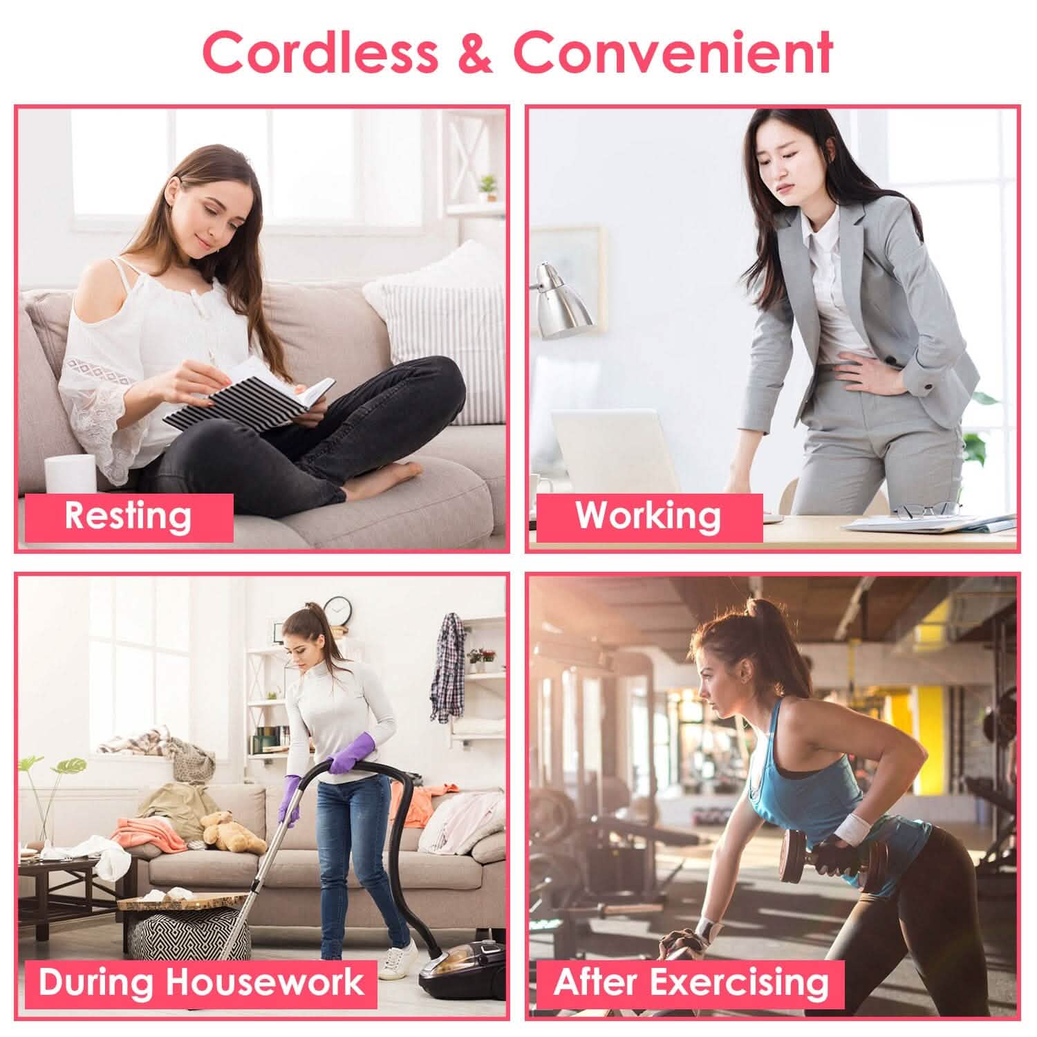 Portable Heating Pad For Cramps Fast Heating with 3 Heat Levels and 3 Massage Modes DailySale
