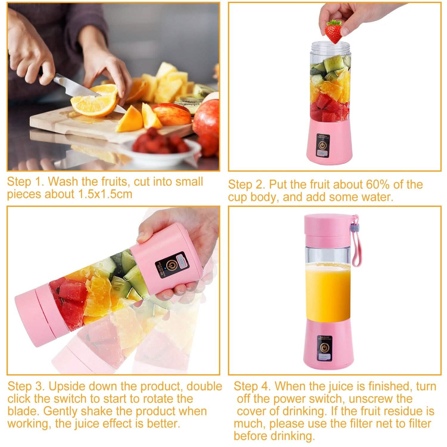 Portable Juicer Blender USB Rechargeable DailySale