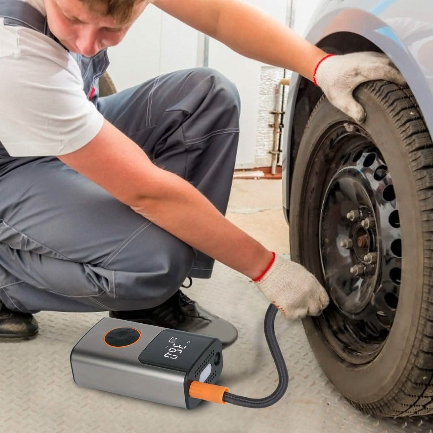 Portable Mini Tire Inflator with Digital Display LED Light DailySale