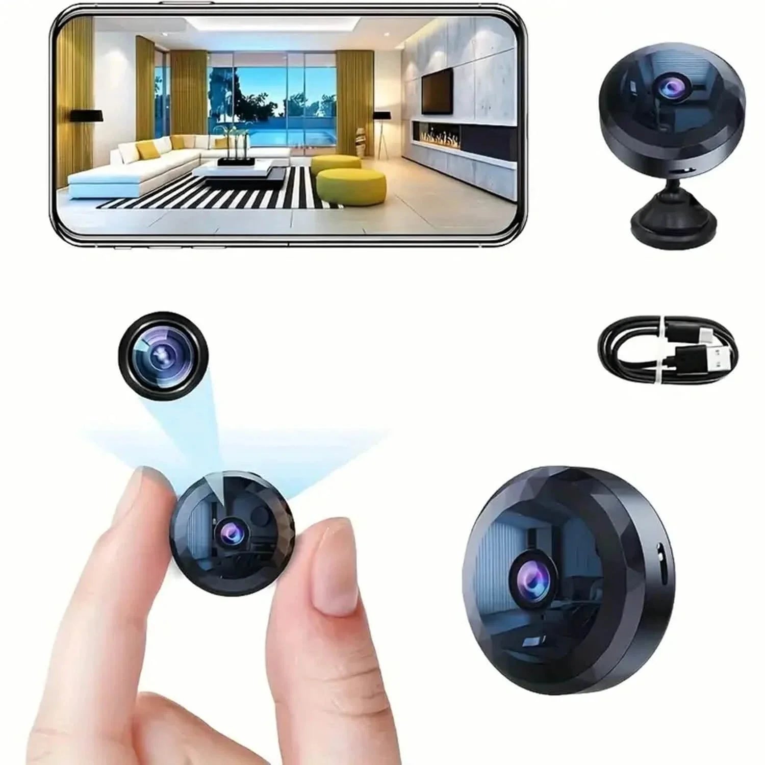 Portable Mini Wireless WiFi Camera, Indoor/Outdoor Surveillance Security Hidden Nanny Cam with Night Vision DailySale