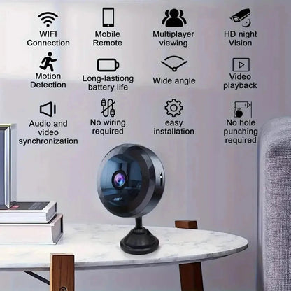 Portable Mini Wireless WiFi Camera, Indoor/Outdoor Surveillance Security Hidden Nanny Cam with Night Vision DailySale