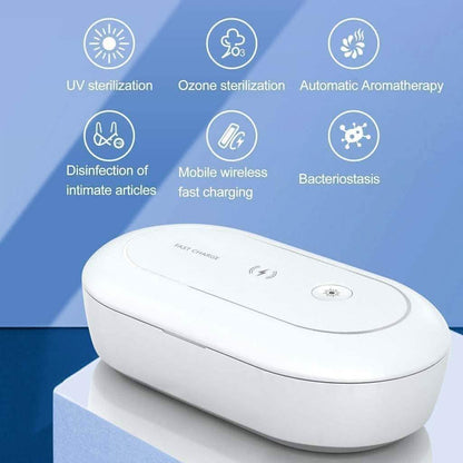Portable Multi-Function Cell Phone Cleaning Box with Aroma Diffuser and Wireless Charger, Cleaning Box - OJD-L03 DailySale