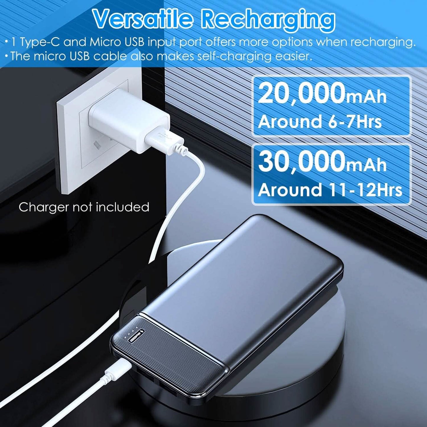 Portable Power Bank Phone Charger with 1 Micro USB Cable DailySale