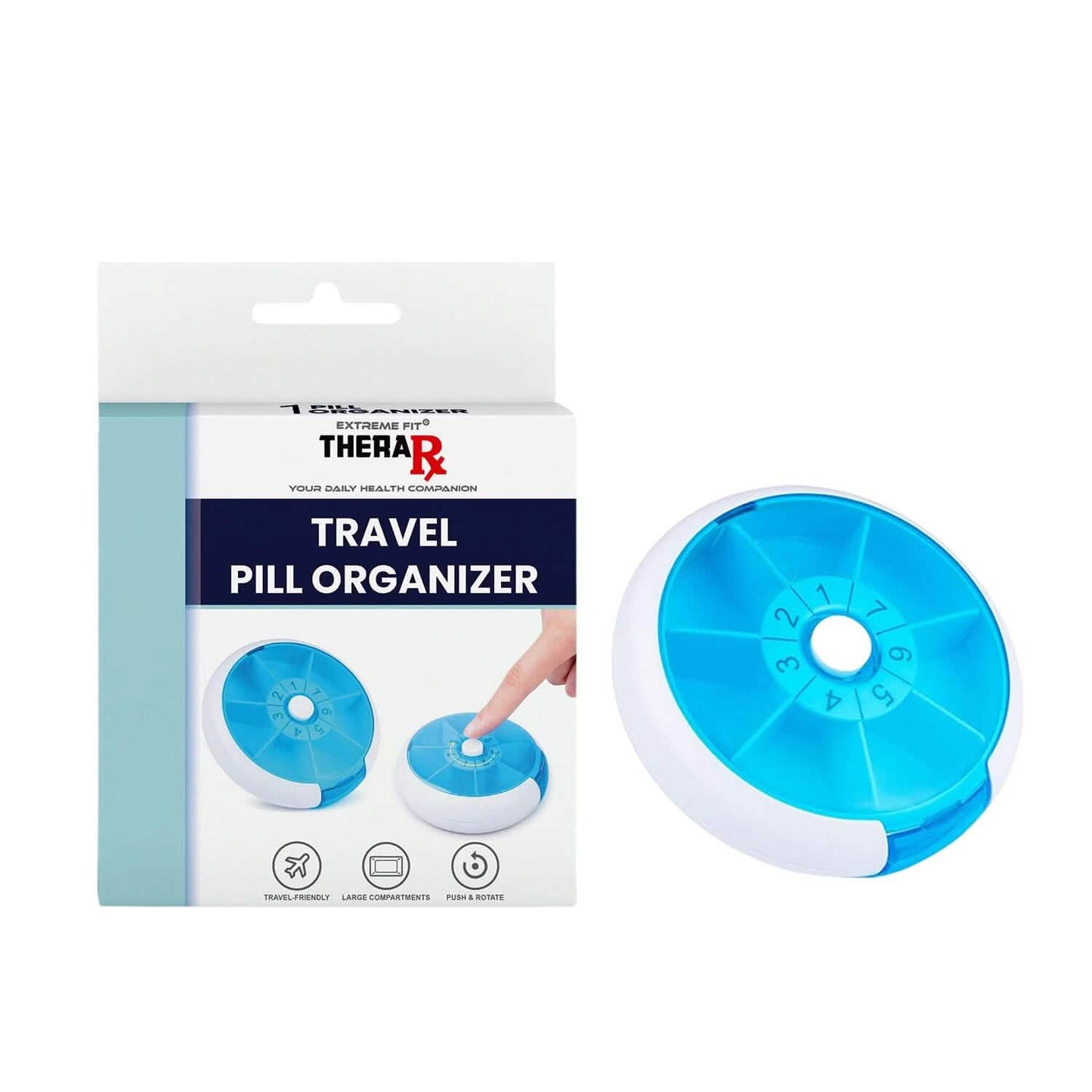 Portable Push Button Rotating Round Case Once A Day Daily Medicine Organizer DailySale