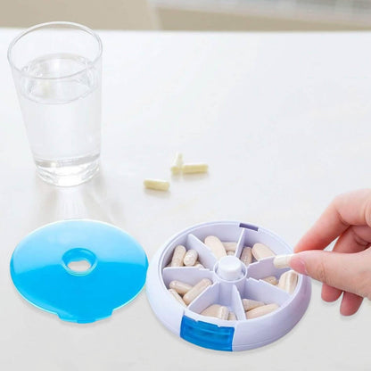 Portable Push Button Rotating Round Case Once A Day Daily Medicine Organizer DailySale