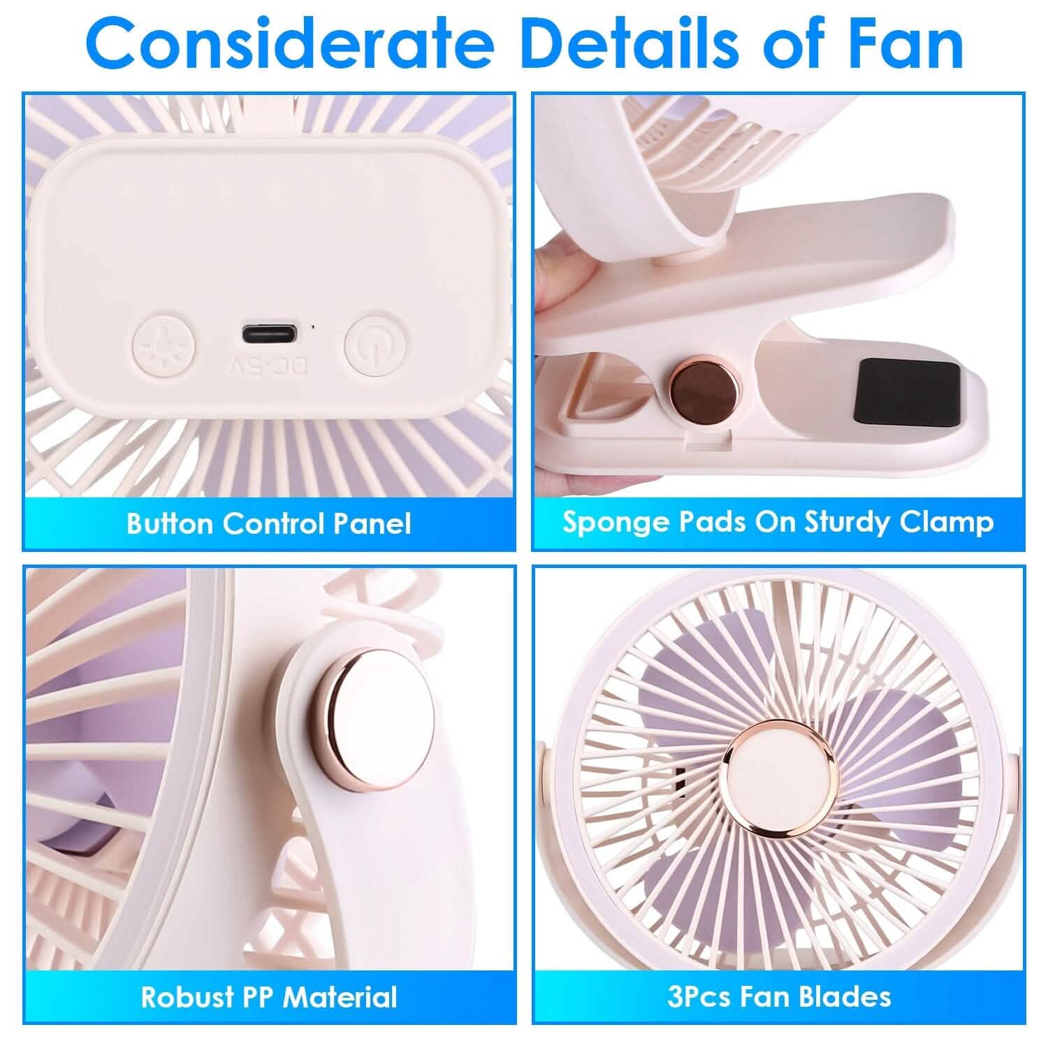 Portable Quiet Rechargeable Clip-On Fan DailySale