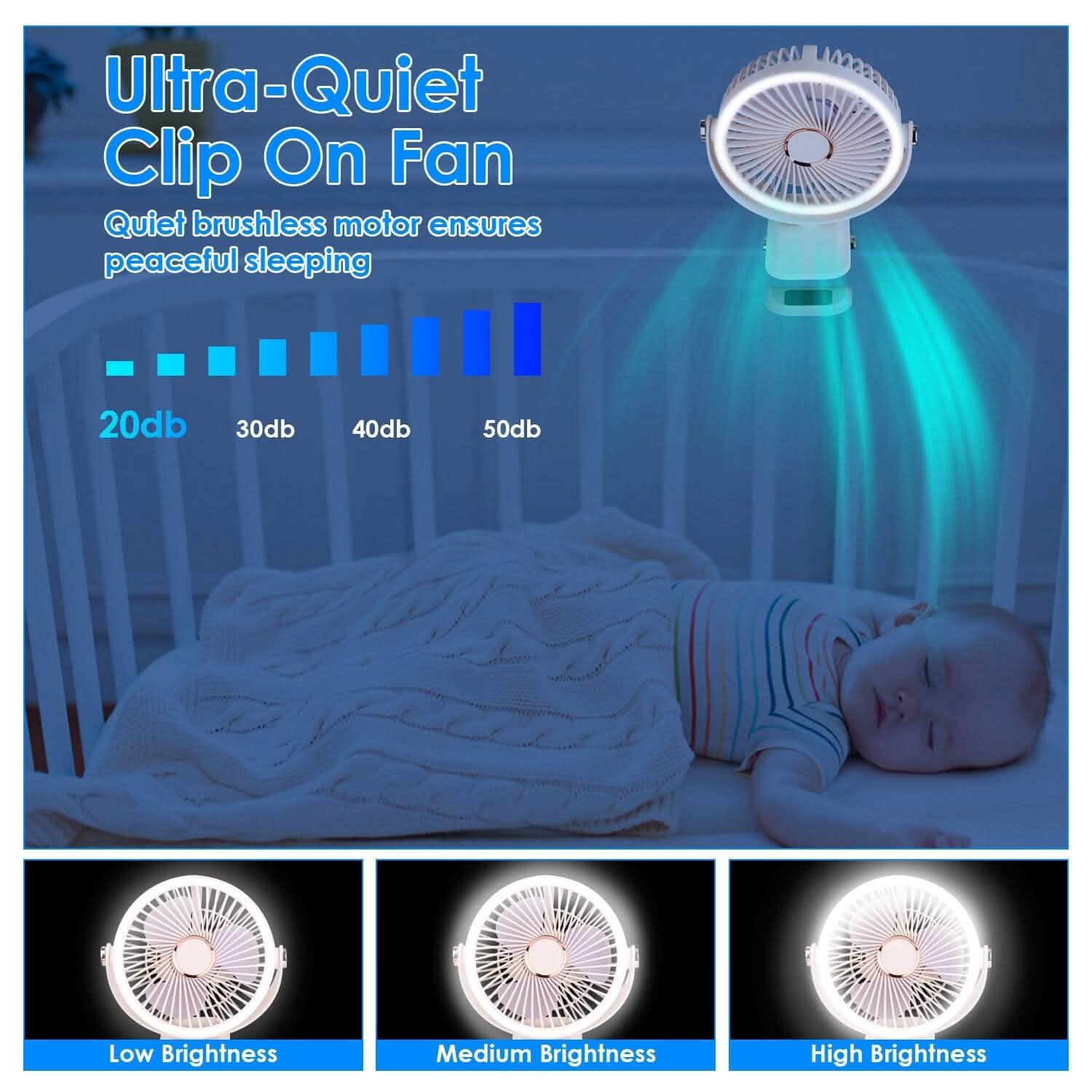 Portable Quiet Rechargeable Clip-On Fan DailySale