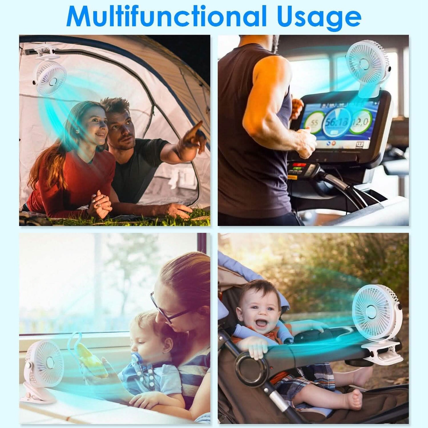 Portable Quiet Rechargeable Clip-On Fan DailySale