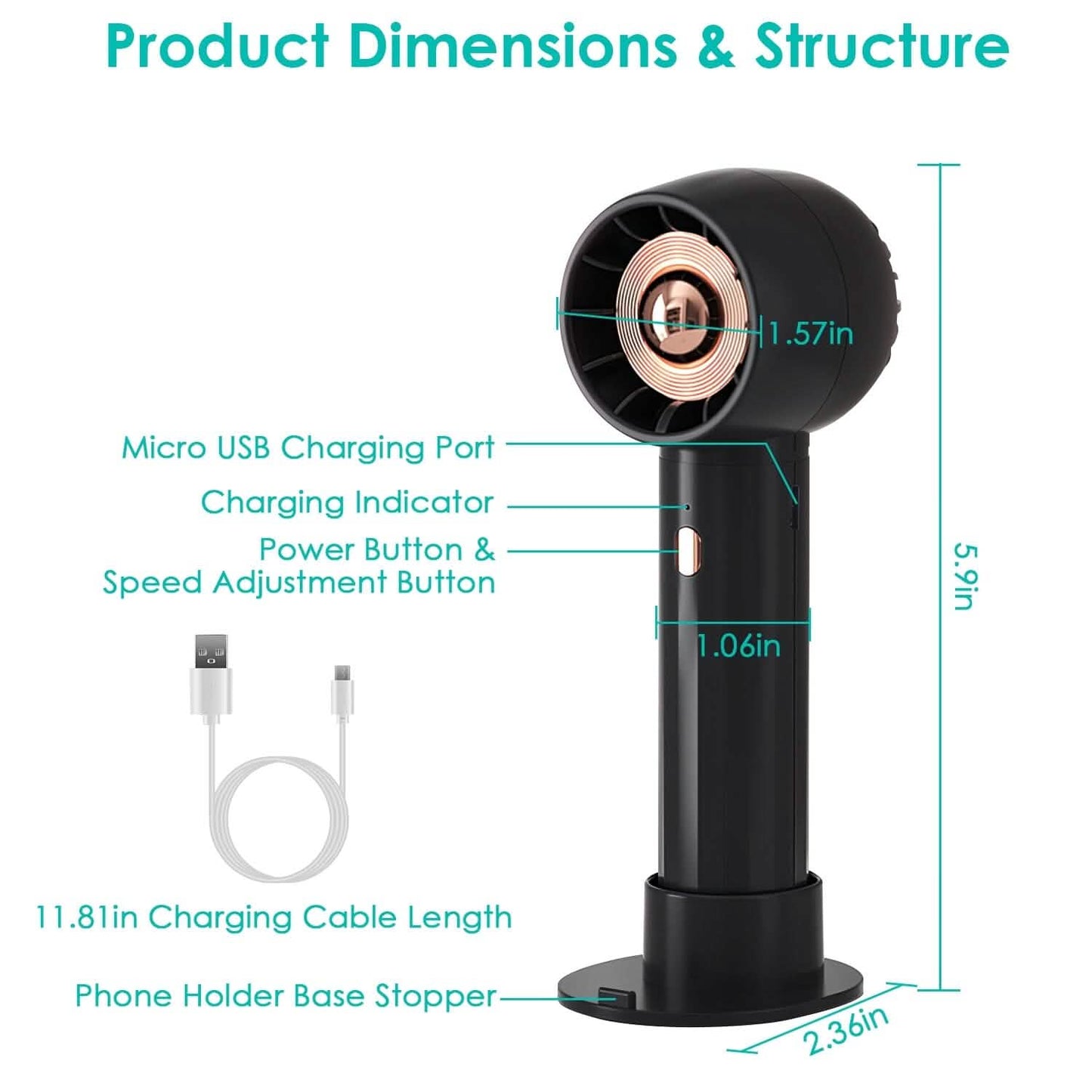 Portable Rechargeable Handheld Fan DailySale