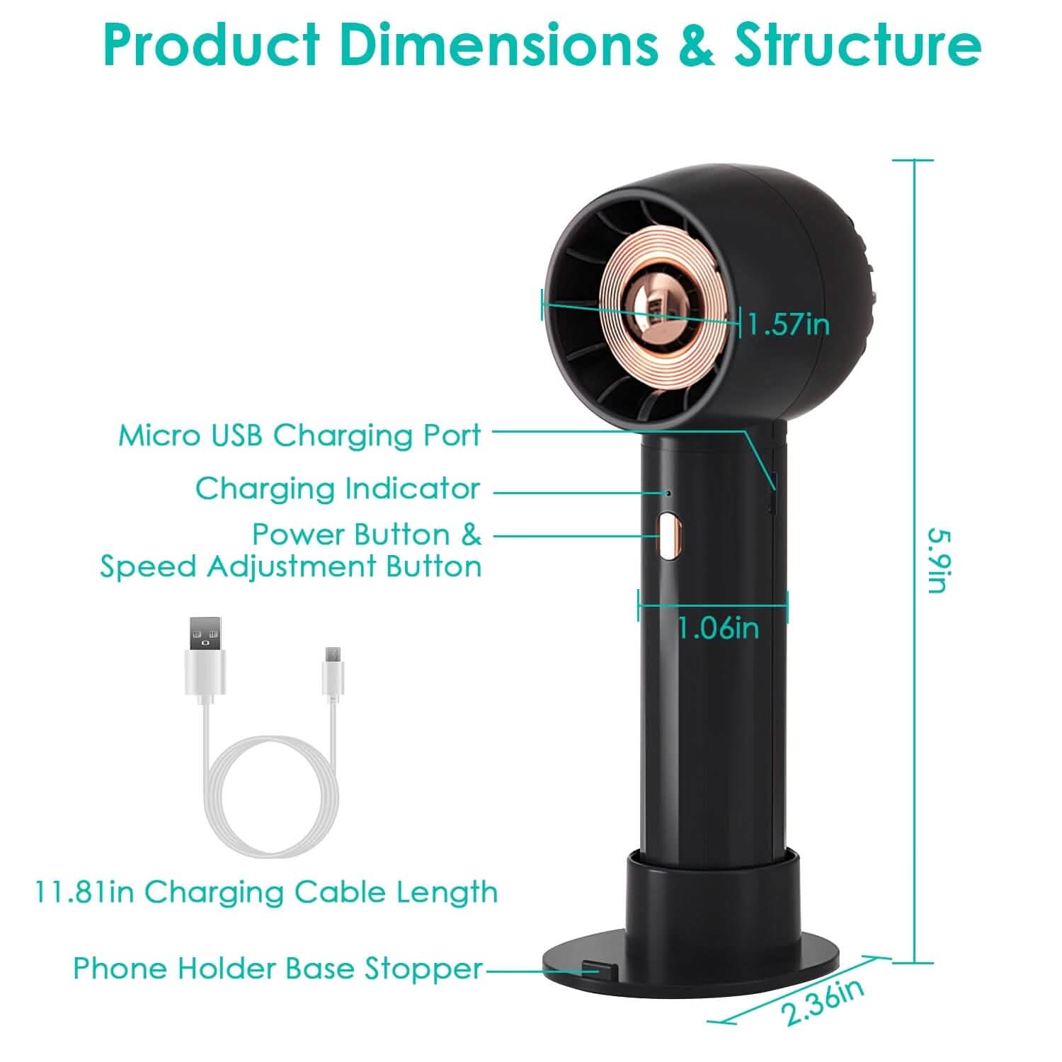 Portable Rechargeable Handheld Fan DailySale