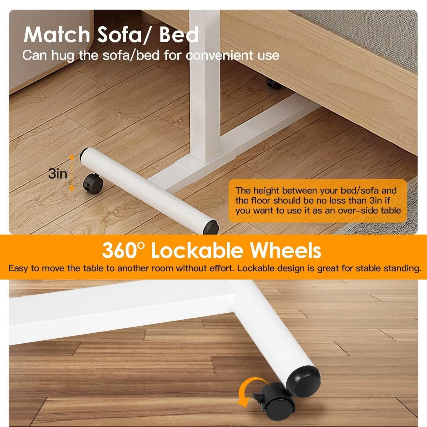 Portable Rolling Laptop Table DailySale