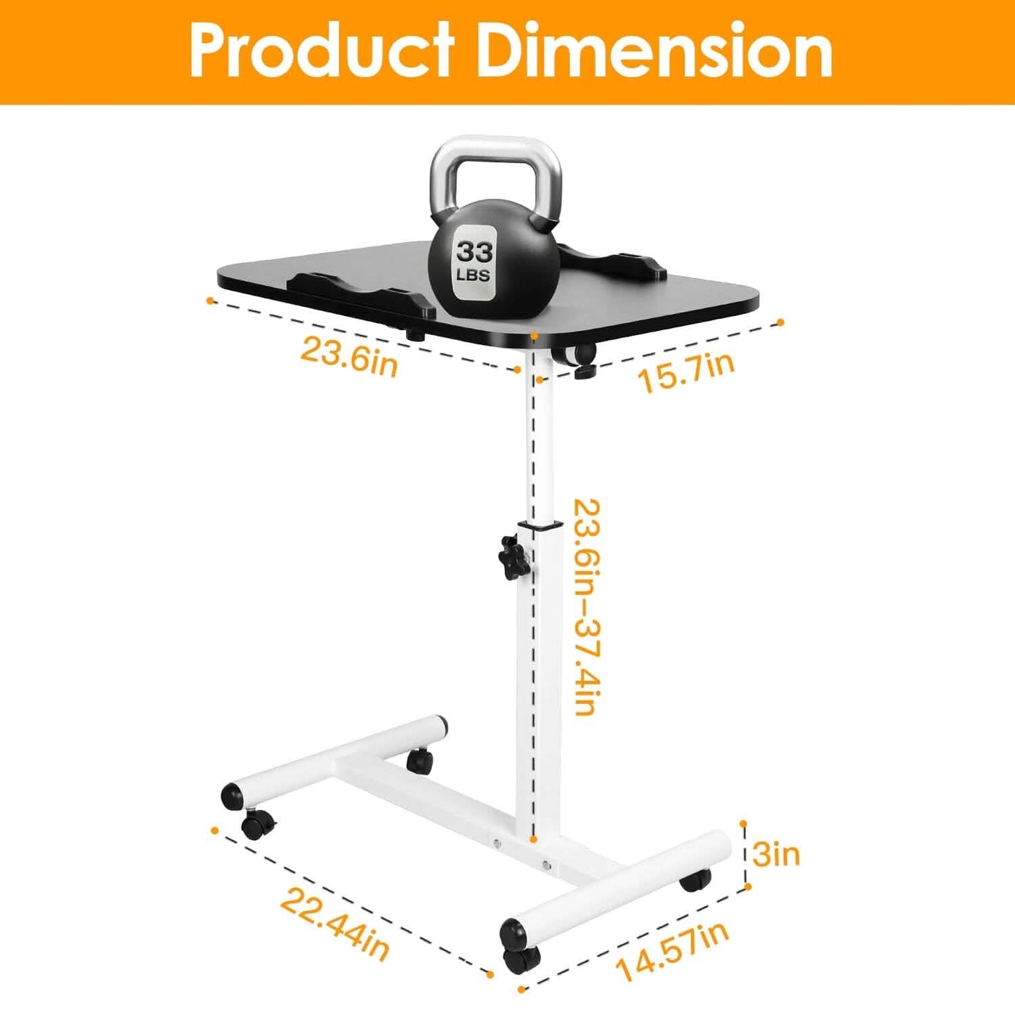 Portable Rolling Laptop Table DailySale