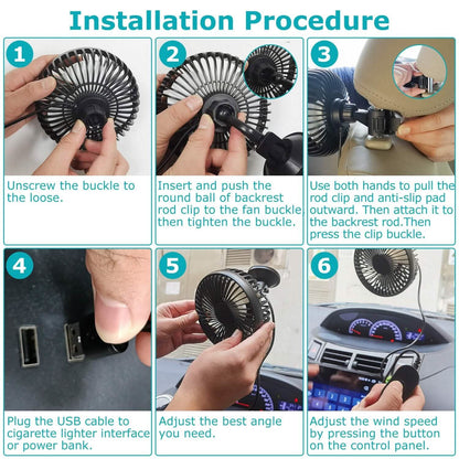 Portable Rotatable Car Cooling Fan DailySale