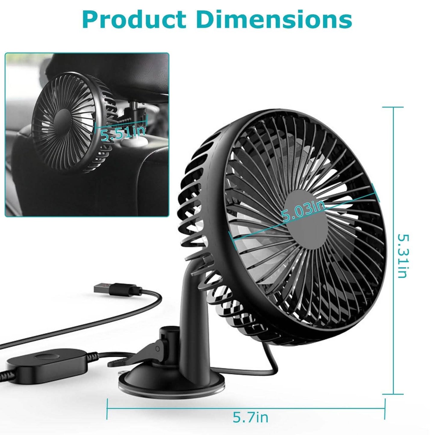 Portable Rotatable Car Cooling Fan DailySale