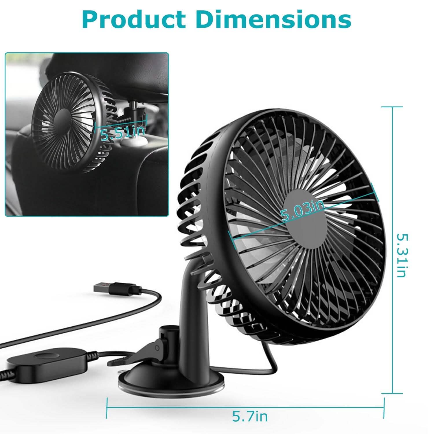 Portable Rotatable Car Cooling Fan DailySale