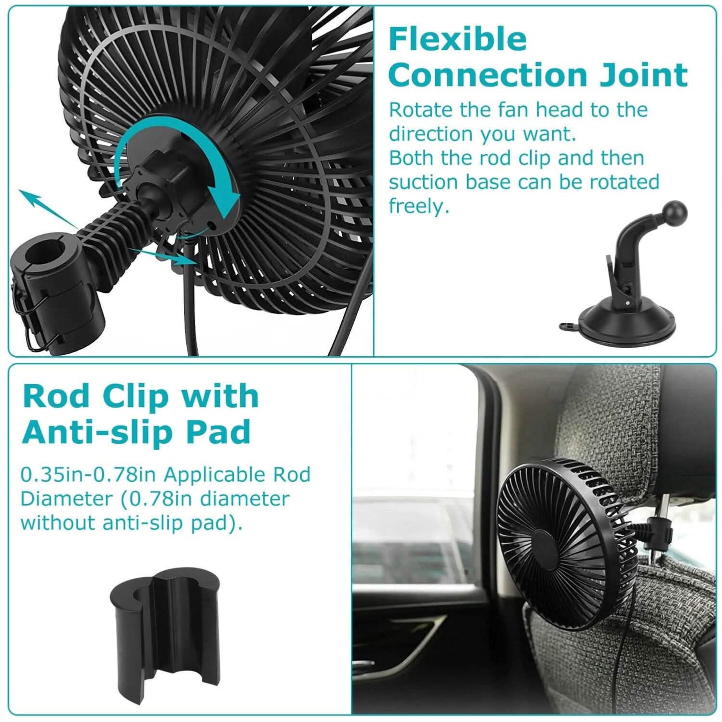 Portable Rotatable Car Cooling Fan DailySale