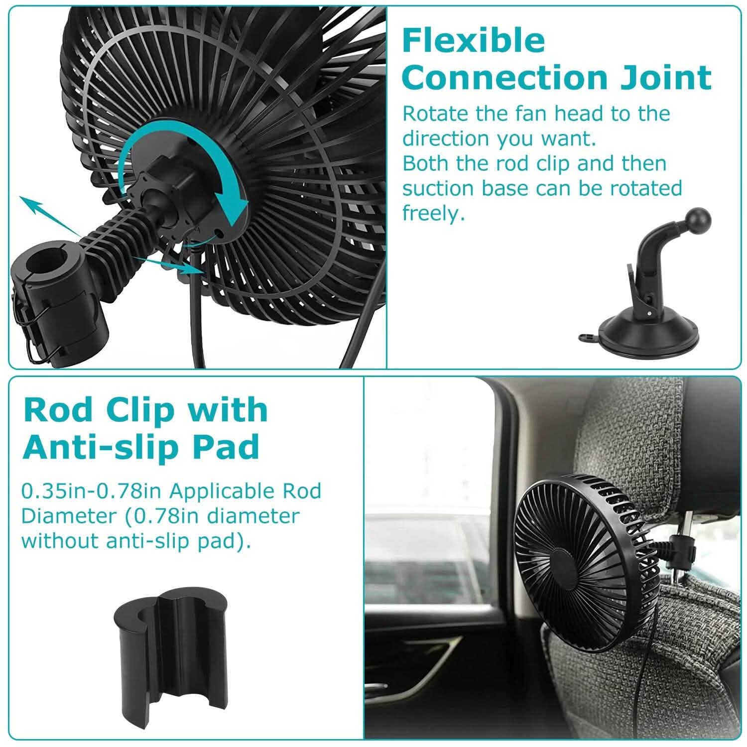 Portable Rotatable Car Cooling Fan DailySale