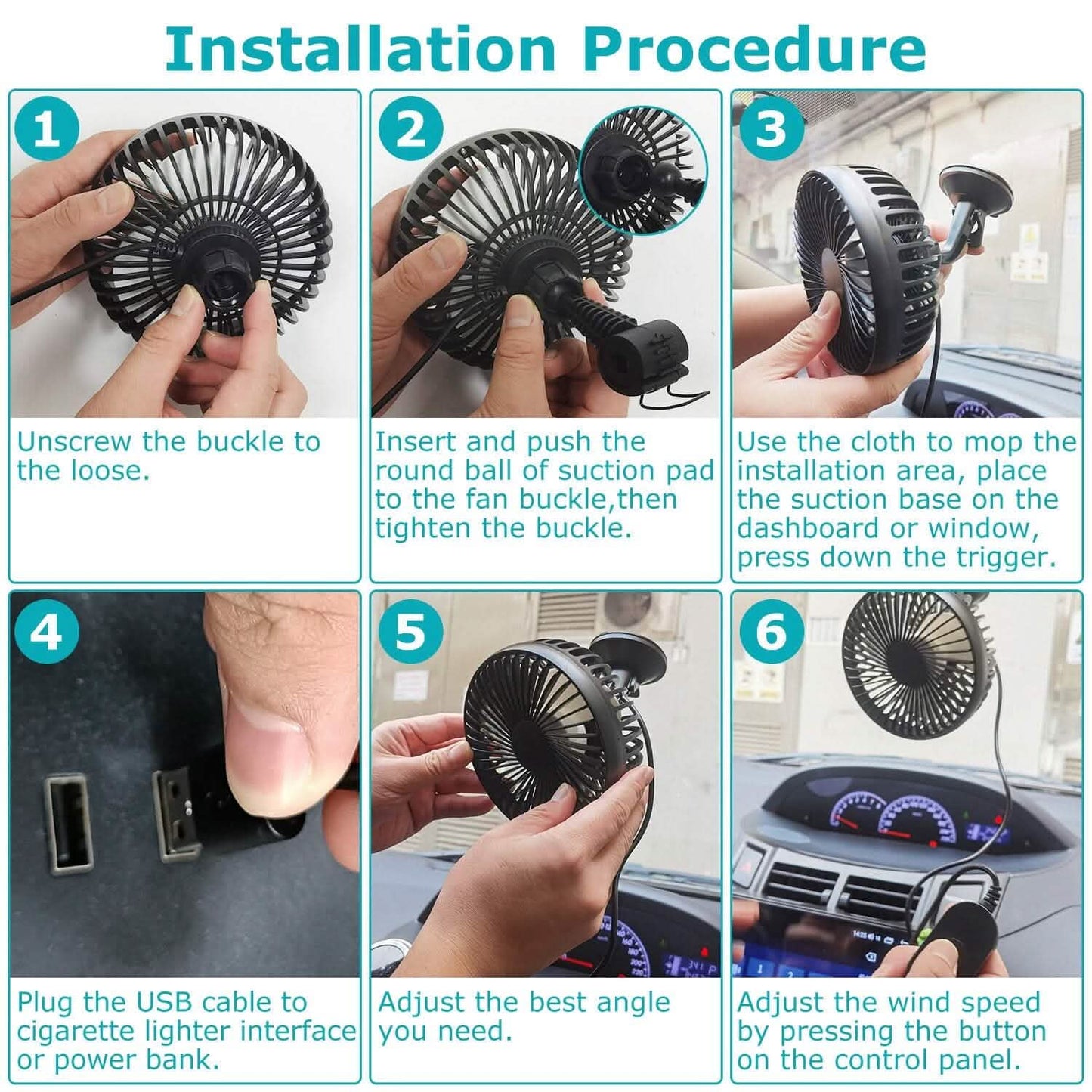 Portable Rotatable Car Cooling Fan DailySale