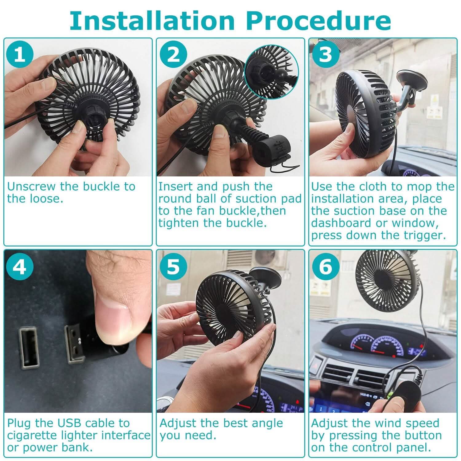 Portable Rotatable Car Cooling Fan DailySale