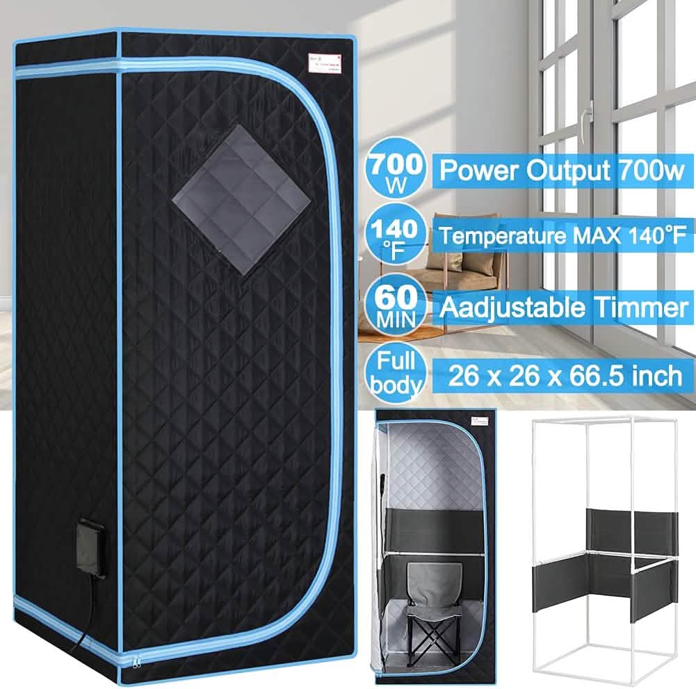 Portable Sauna Tent with Heating Foot Pad and Portable Chair DailySale