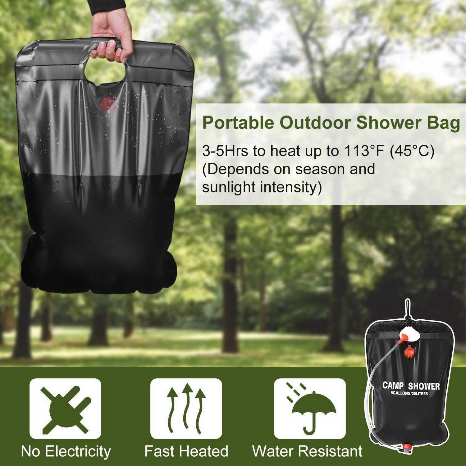 Portable Solar Heated Shower Bag DailySale