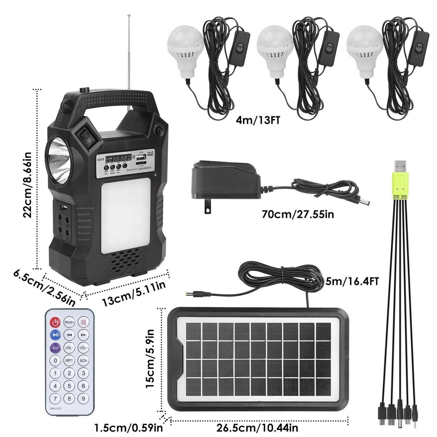 Portable Solar Power Station with Flashlight and 3 Lighting Bulbs DailySale