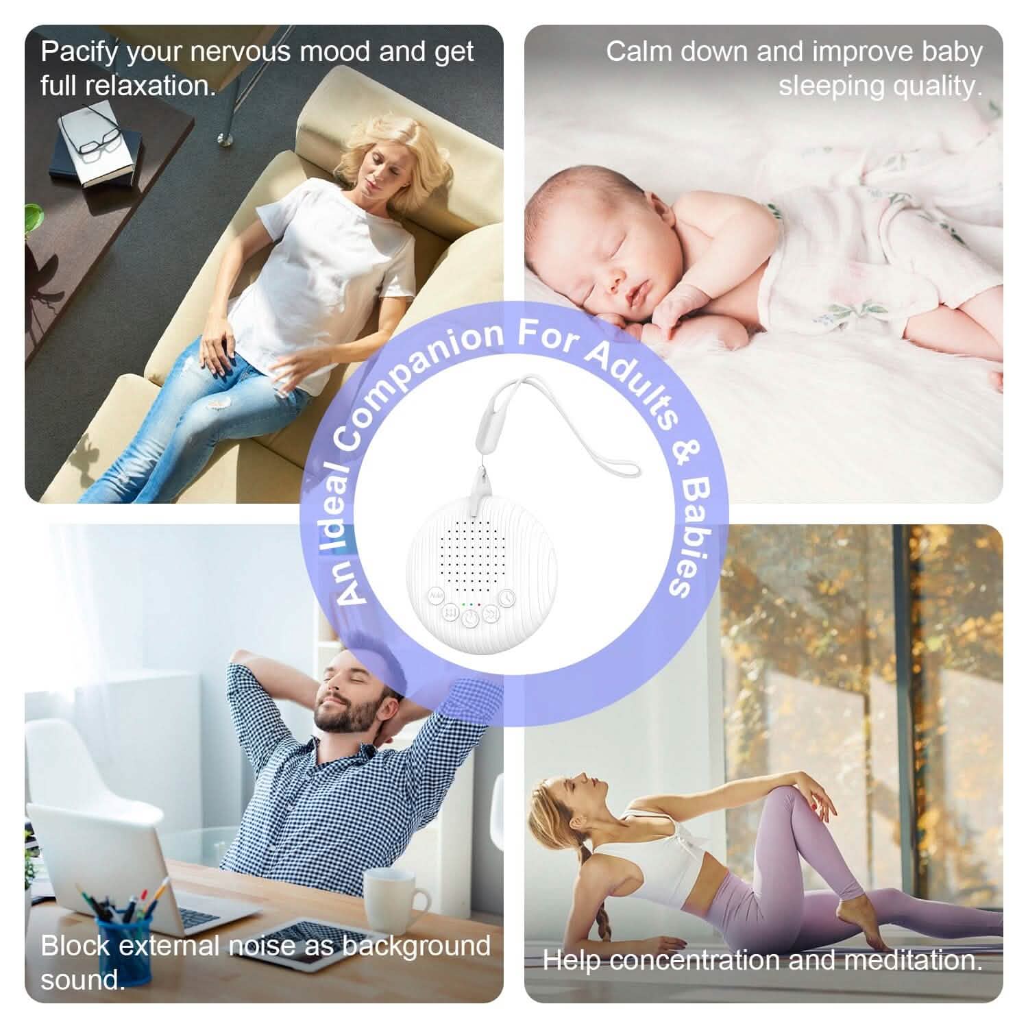 Portable White Noise Sound Machine for Sleep Aid DailySale