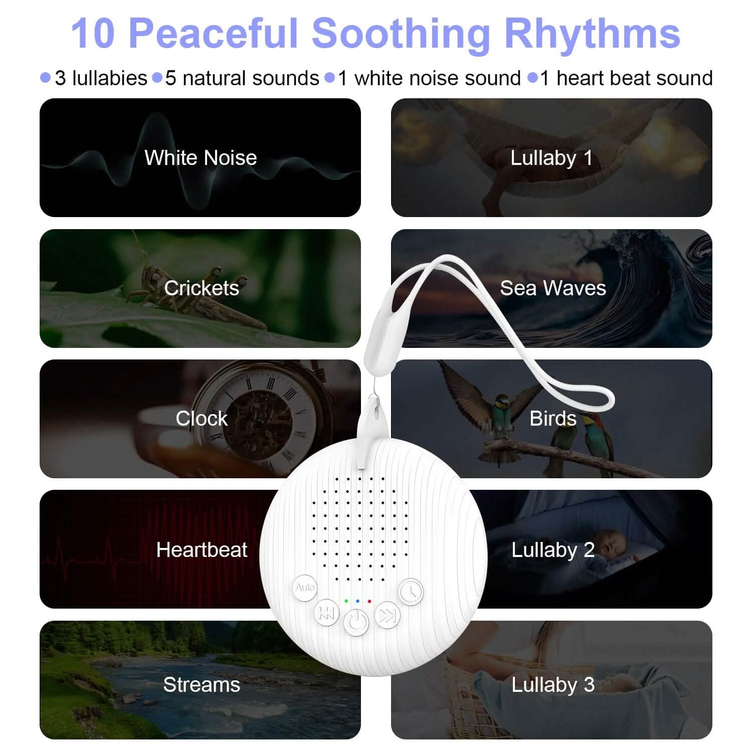 Portable White Noise Sound Machine for Sleep Aid DailySale