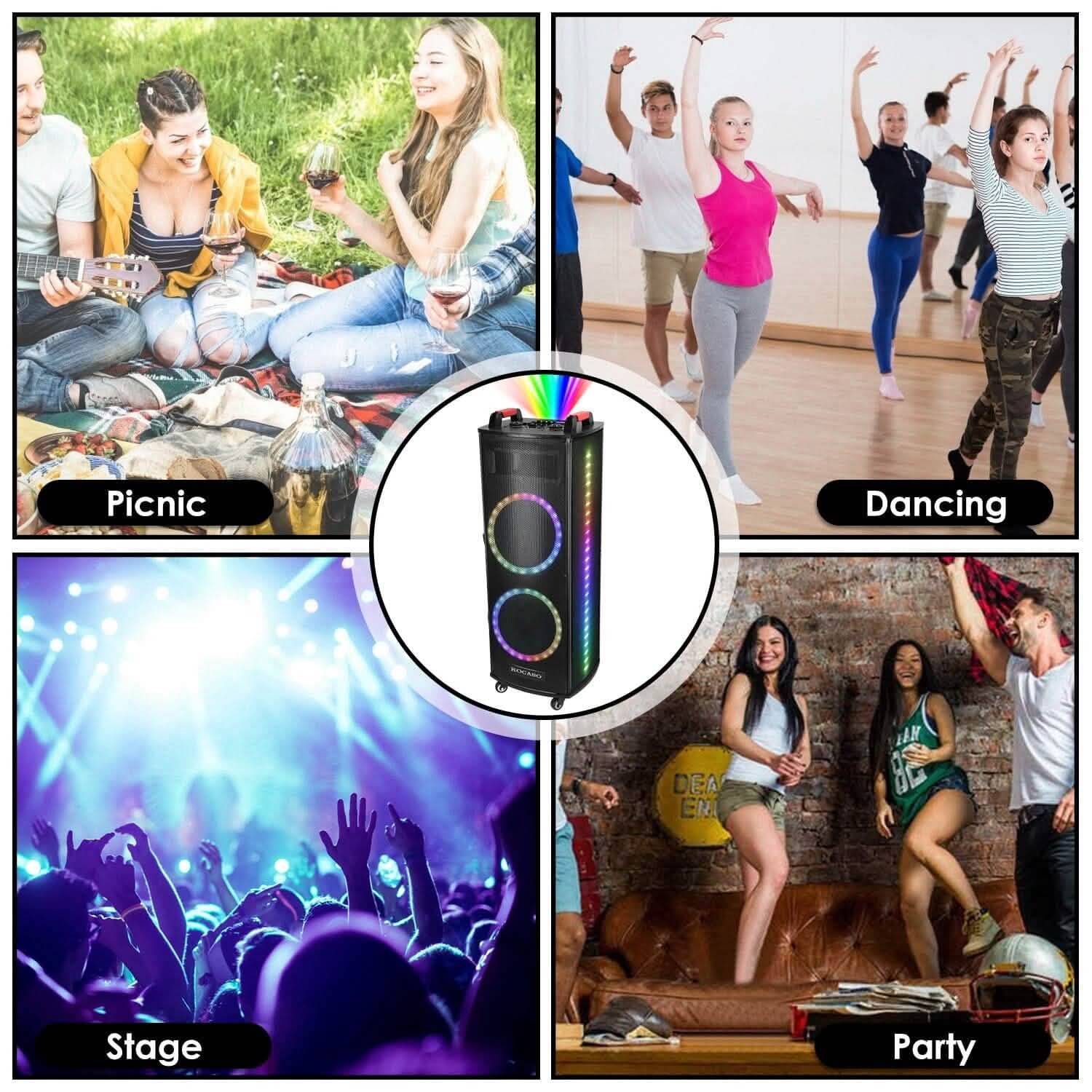 Portable Wireless Party Speaker Colorful Lights DJ PA System DailySale