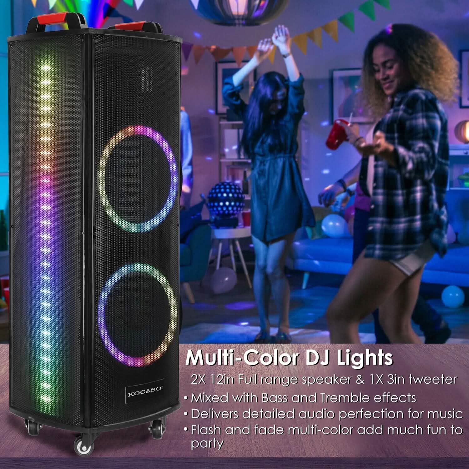 Portable Wireless Party Speaker Colorful Lights DJ PA System DailySale