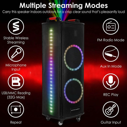 Portable Wireless Party Speaker Colorful Lights DJ PA System DailySale