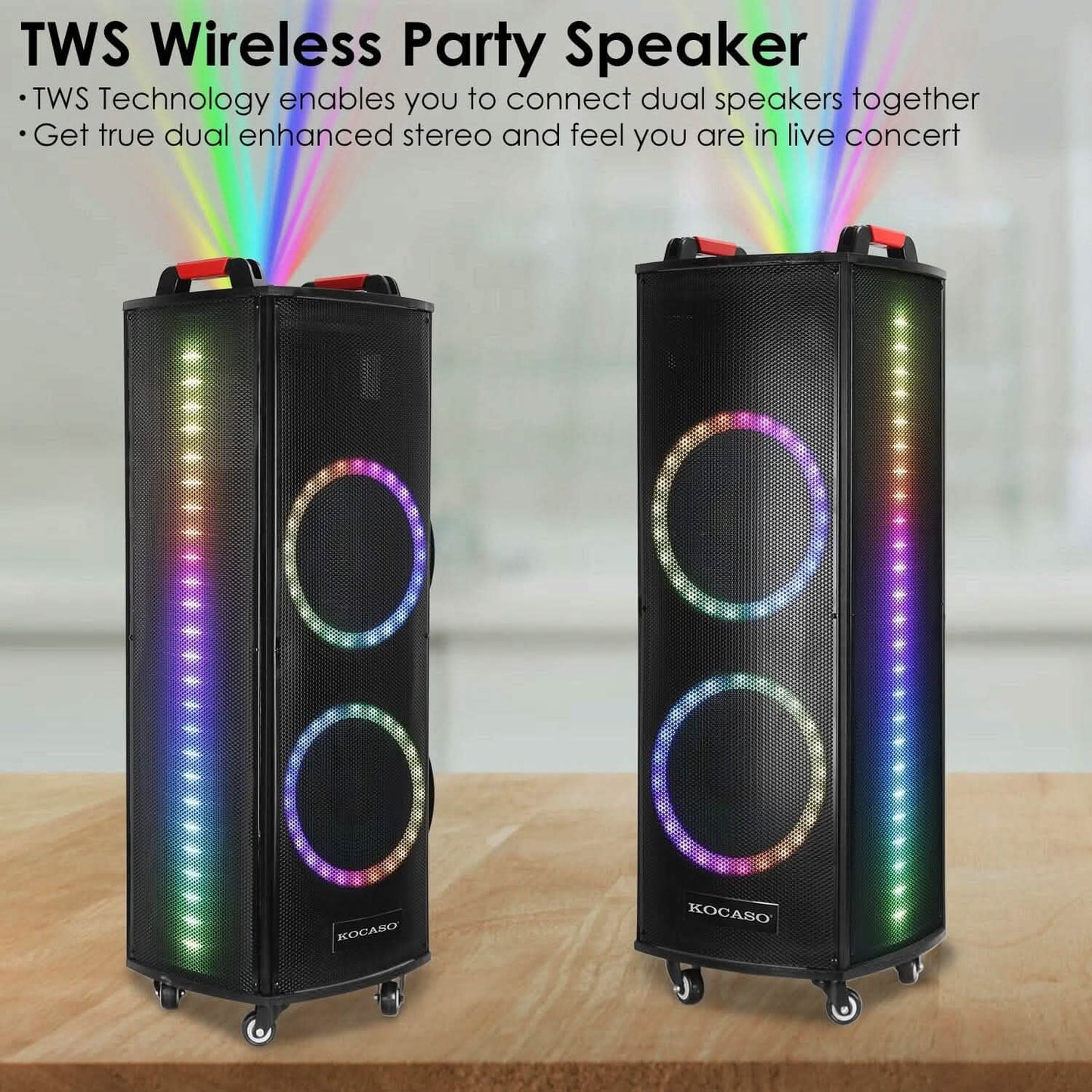 Portable Wireless Party Speaker Colorful Lights DJ PA System DailySale
