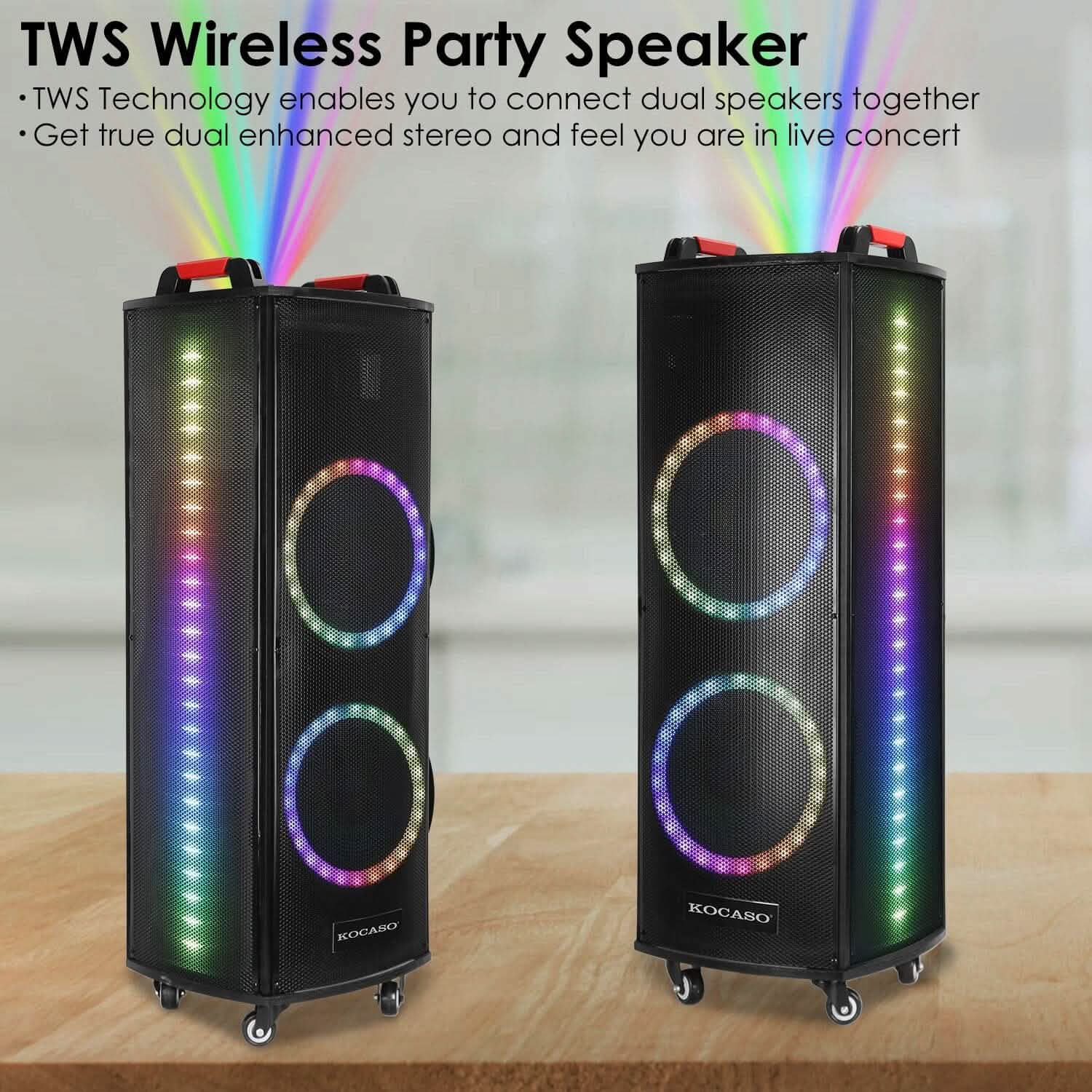 Portable Wireless Party Speaker Colorful Lights DJ PA System DailySale