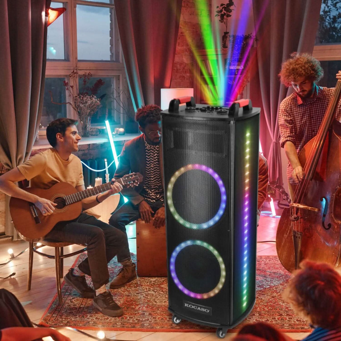 Portable Wireless Party Speaker Colorful Lights DJ PA System DailySale