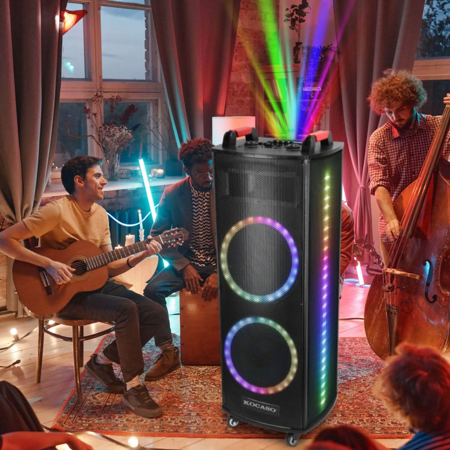 Portable Wireless Party Speaker Colorful Lights DJ PA System DailySale