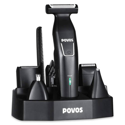 Povos Cordless 5-in-1 Beard Trimmer Body Groomer Style and Detail Kit DailySale