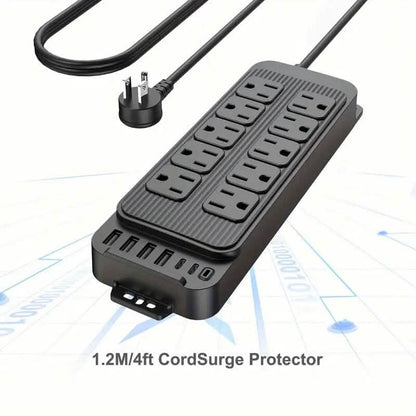 Power Strip Plug with 10-Outlets, 6 USB Ports and 2 USB-C DailySale
