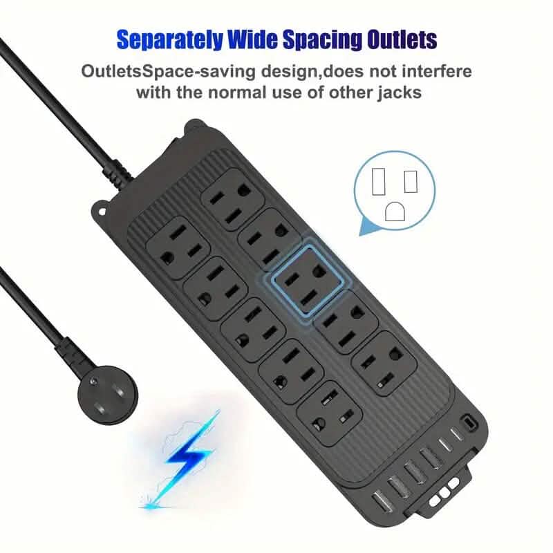 Power Strip Plug with 10-Outlets, 6 USB Ports and 2 USB-C DailySale