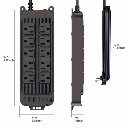 Power Strip Plug with 10-Outlets, 6 USB Ports and 2 USB-C DailySale