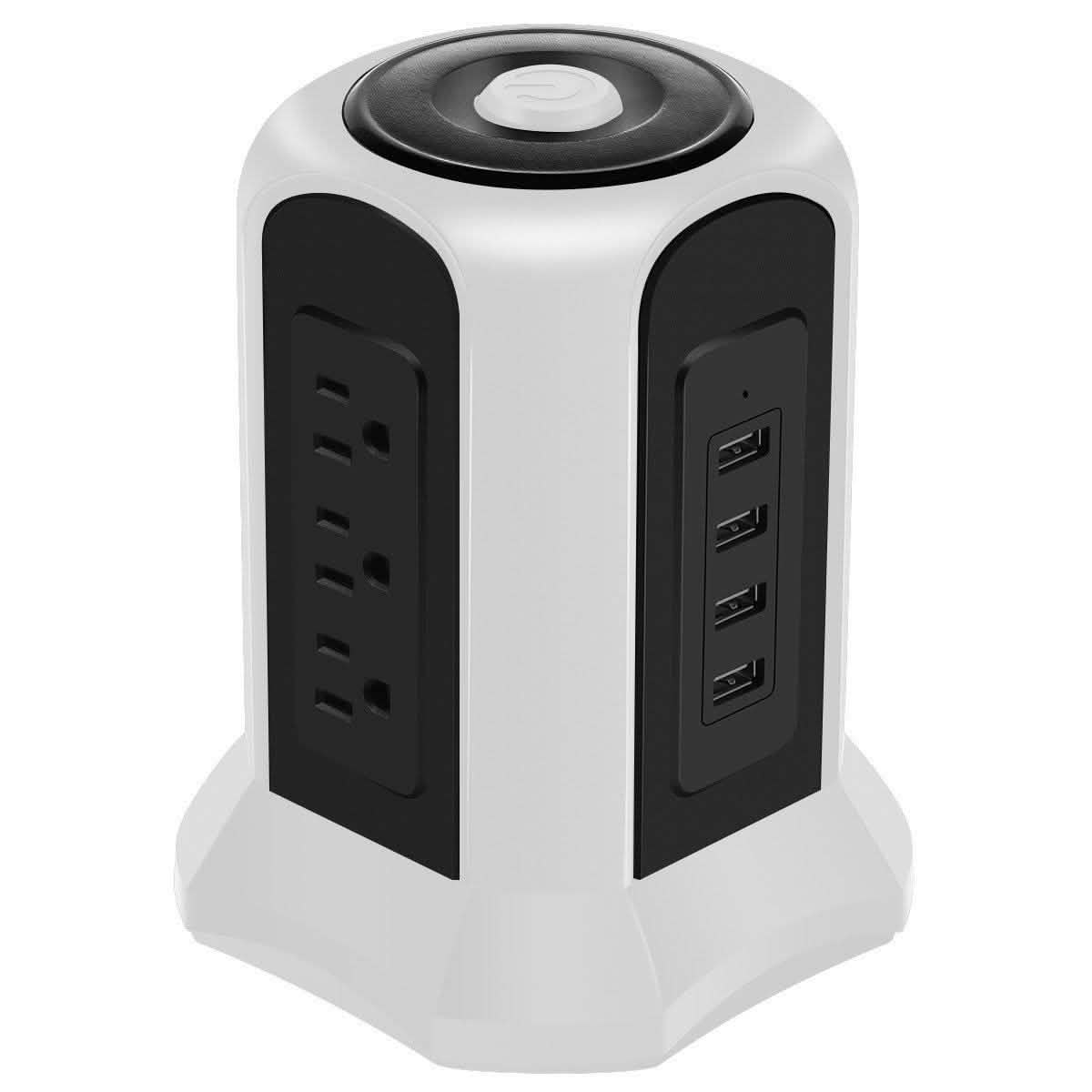 Power Strip Tower with 9 AC-Outlets and 4 USB Charging Ports Switch Control DailySale