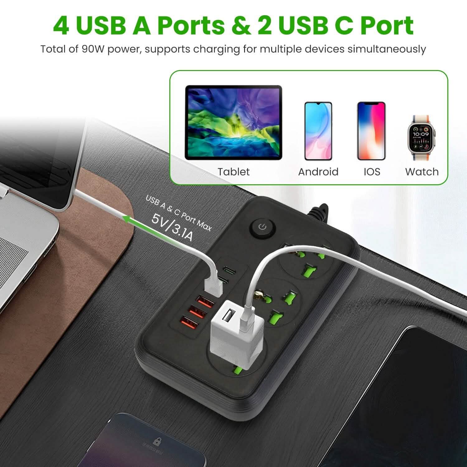 Power Strip with 5.9ft Extension DailySale