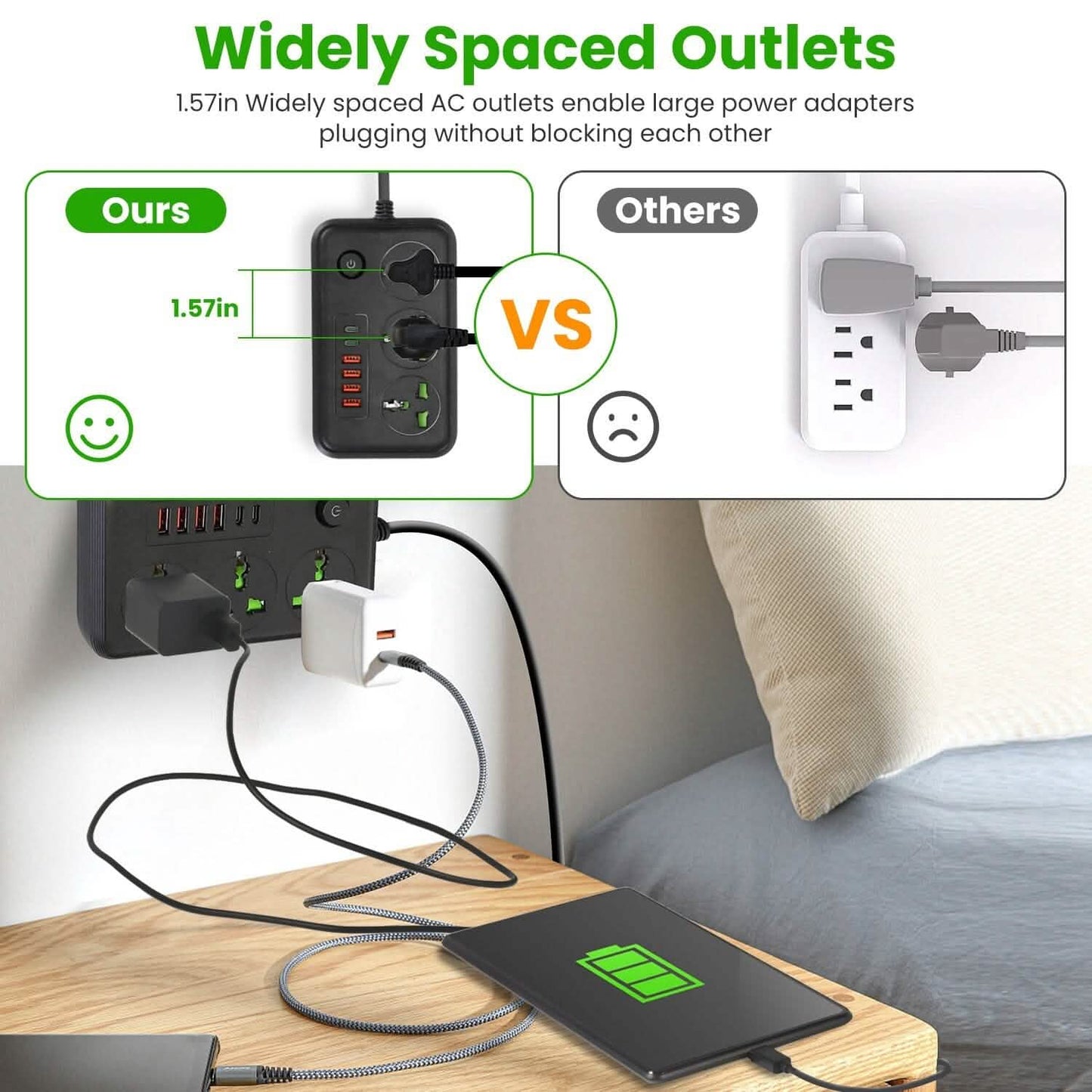 Power Strip with 5.9ft Extension DailySale