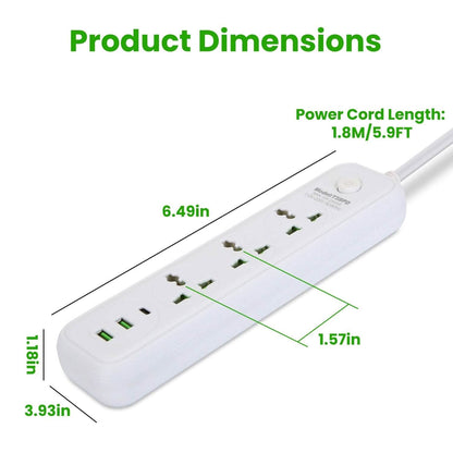 Power Strip with 5.9ft Extension DailySale