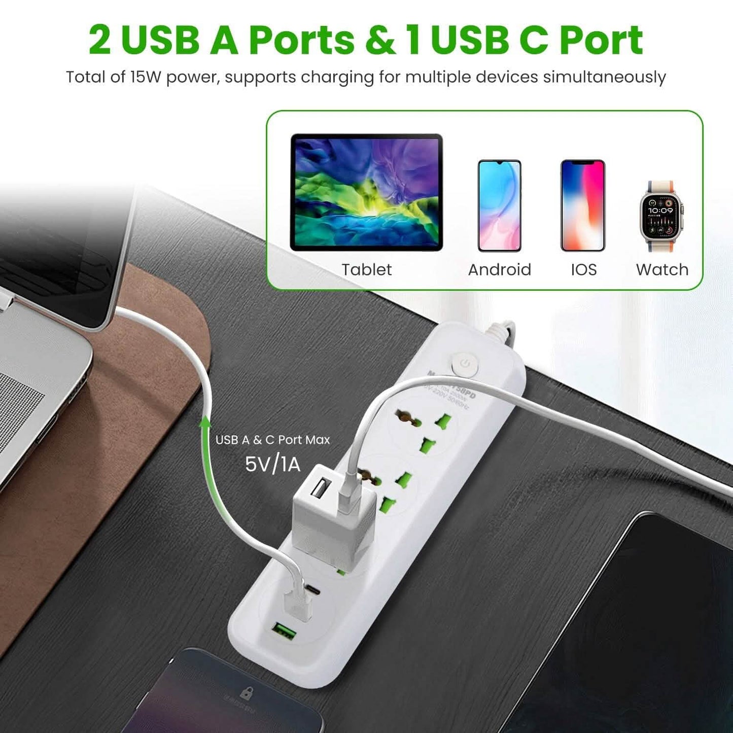 Power Strip with 5.9ft Extension DailySale