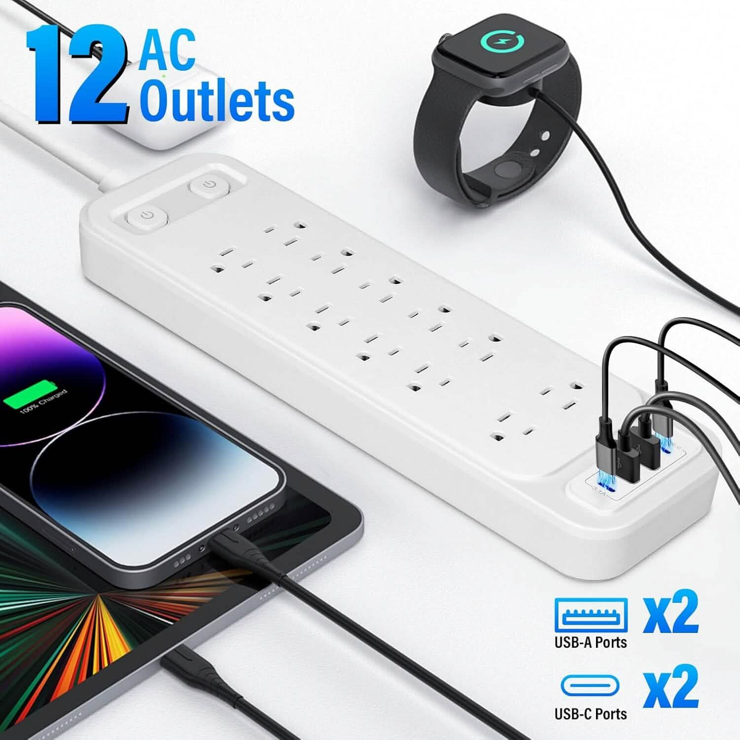 Power Strip with Surge Protector Extension Cord DailySale