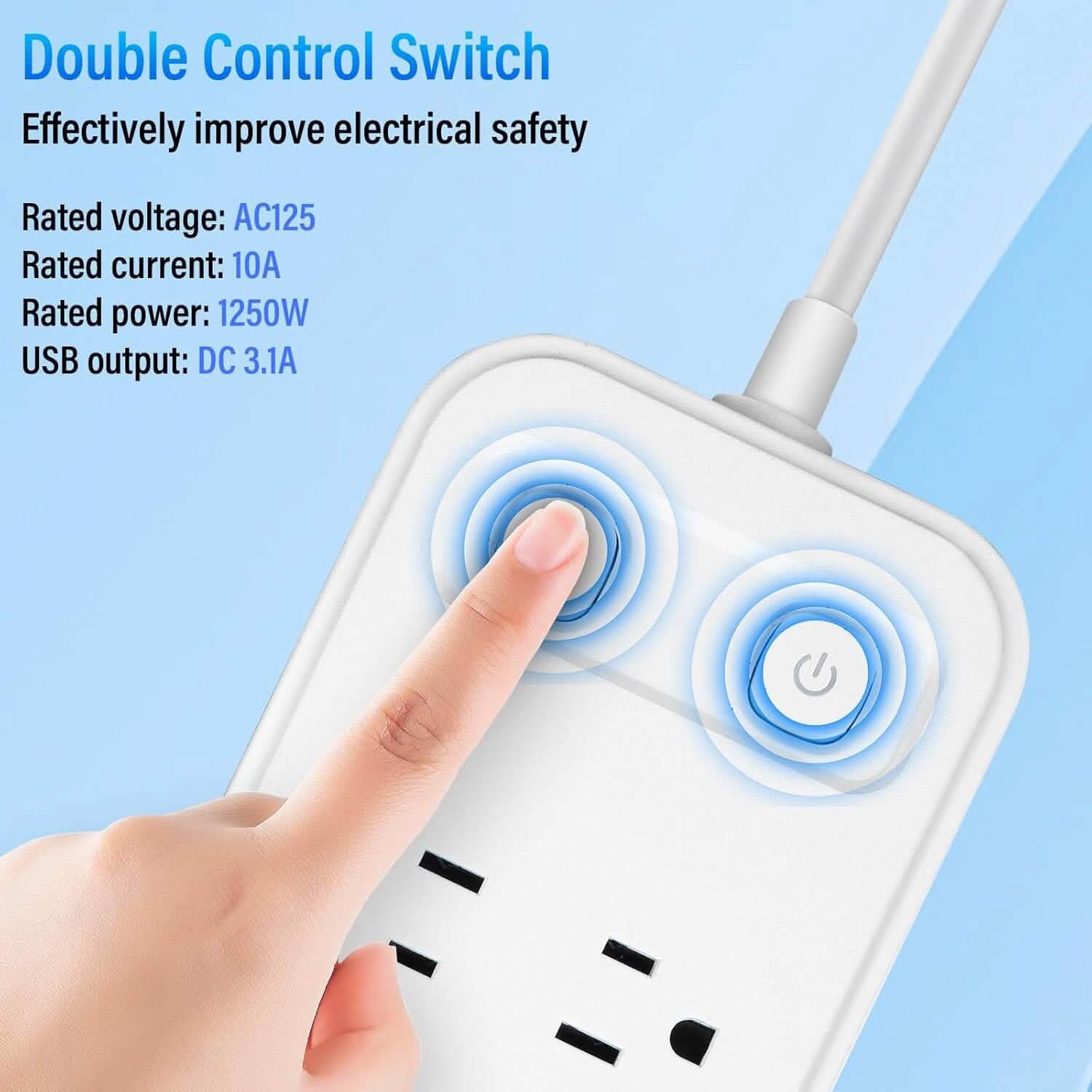 Power Strip with Surge Protector Extension Cord DailySale