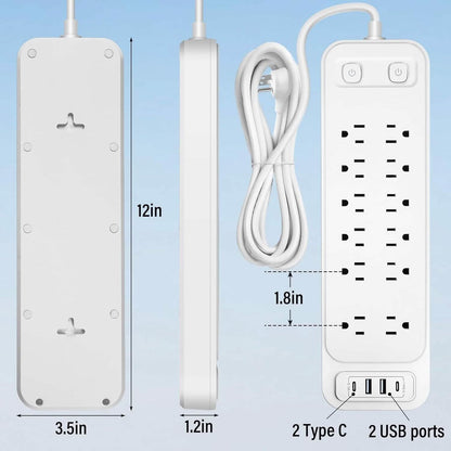 Power Strip with Surge Protector Extension Cord DailySale