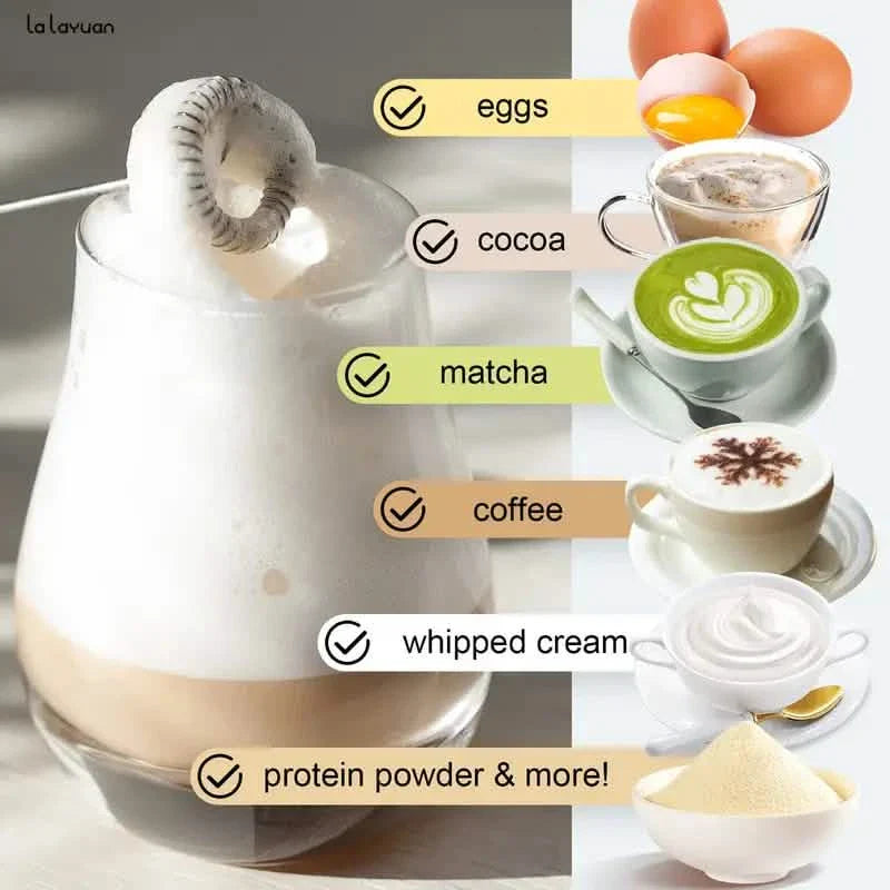 Powerful Electric Milk Frother Stainless Steel Drink Mixer DailySale